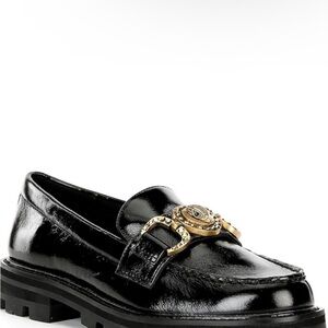 Kurt Geiger Mansion Leather Bit Buckle Loafers  NIB